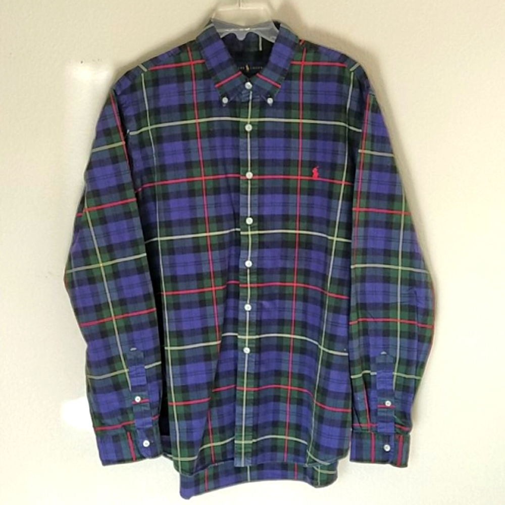 Ralph Lauren Flannel Plaid Button-Down Shirt